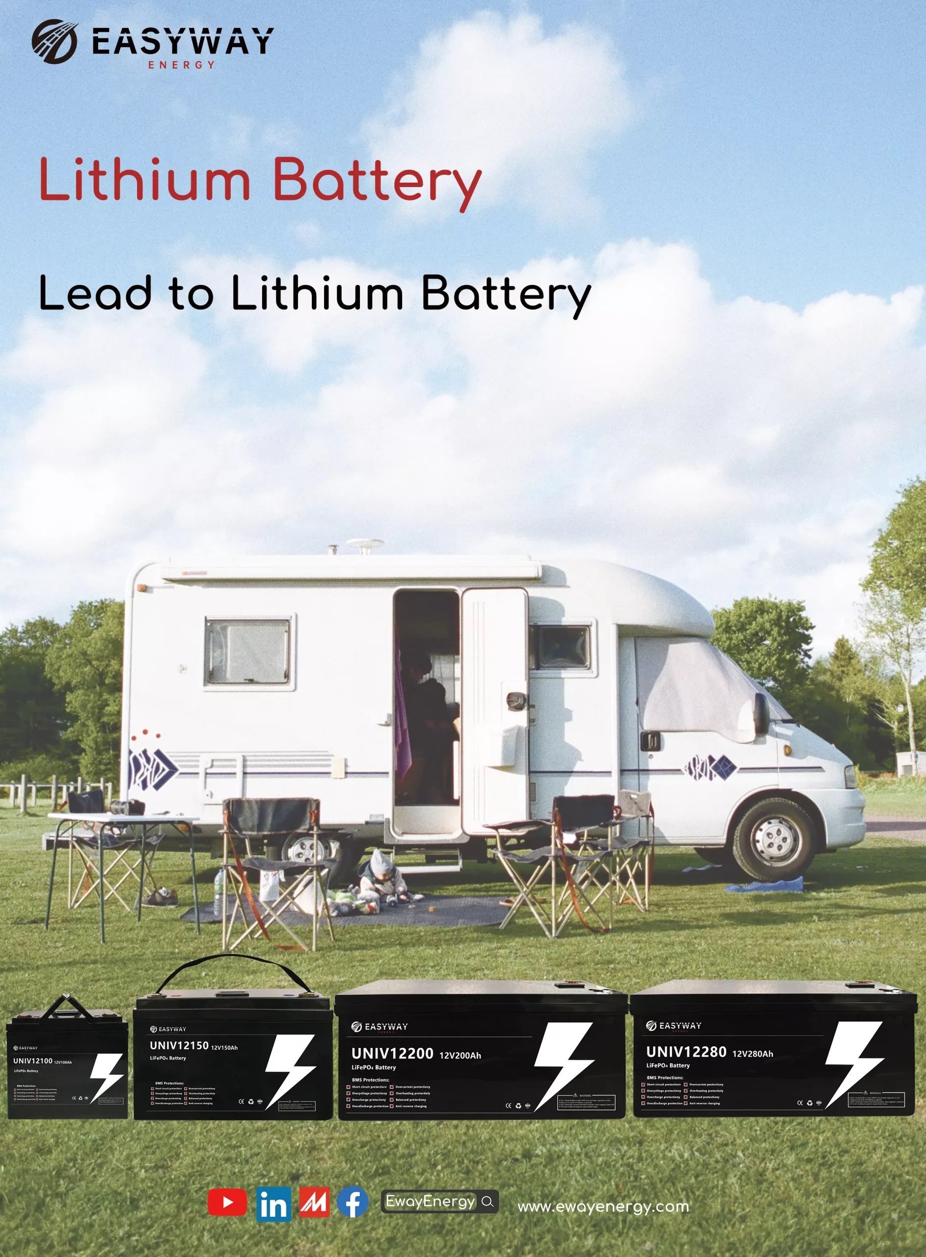 Akumulatora baterija 12V 280Ah 3.5 kWh LiFePO4 Lead To Lithium Battery - Image 3