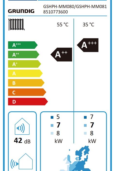 Beko-Grundig GHPH-MM08  siltumsūkņis  8kW Monoblock (R32), 230V / 1 faze