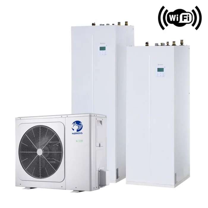 Siltumsūkņis NORDIS OPTIMUS PRO 12–16 kW ar karstā ūdens tvertni, Split