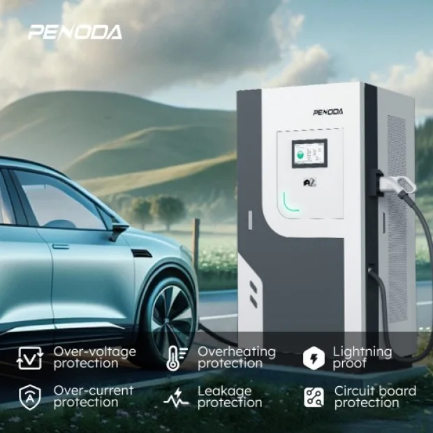 Penoda EV uzlādes stacija PDB (60 kW / 80 kW) – brīvi stāvoša DC ātrā uzlāde